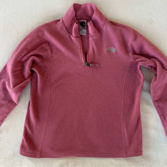 The North Face Girls XL Pink Quarter Zip Fleece Pullover Sweater - Picture 4 of 7